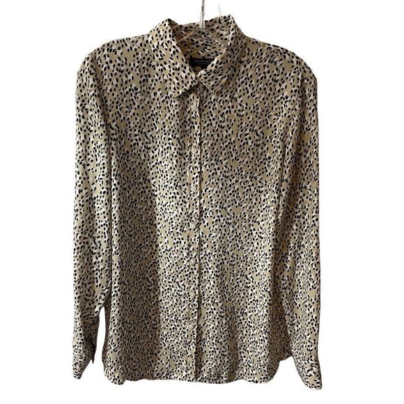 Banana Republic Dillion Classic Fit Leopard Print Button Down Blouse Size Med. - Picture 1 of 6